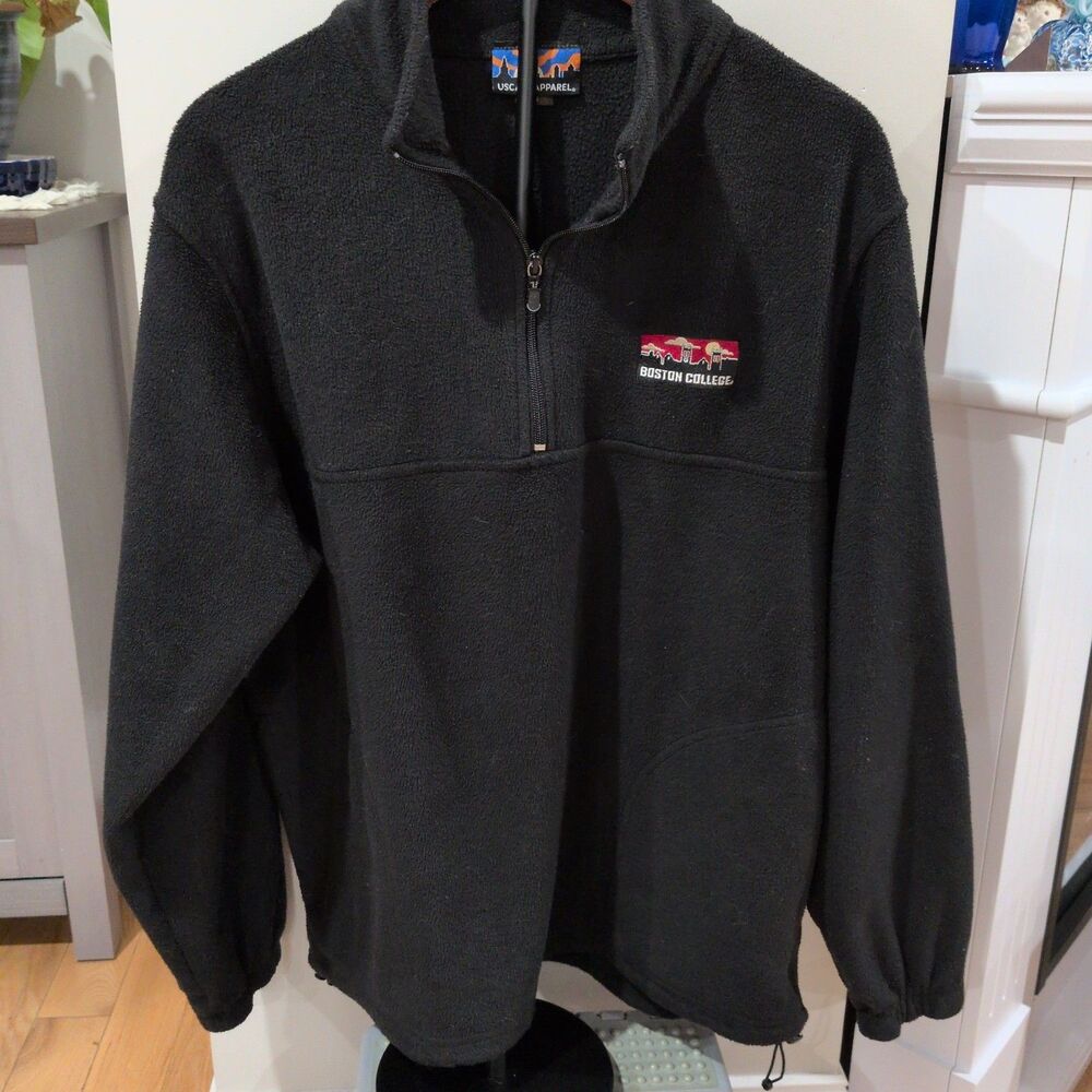 Vintage UScape Apparel Boston College Eagles Quarter-Zip Fleece Pullover Men's L